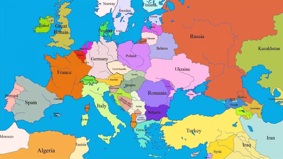 Карта европы #36
