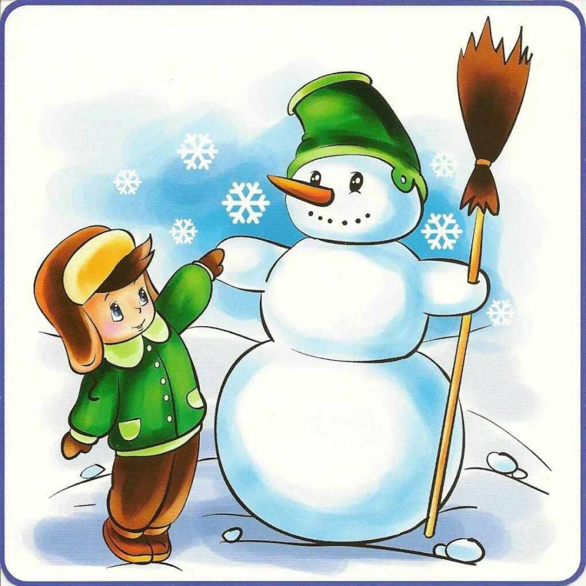 Картинка снеговик для детей #6