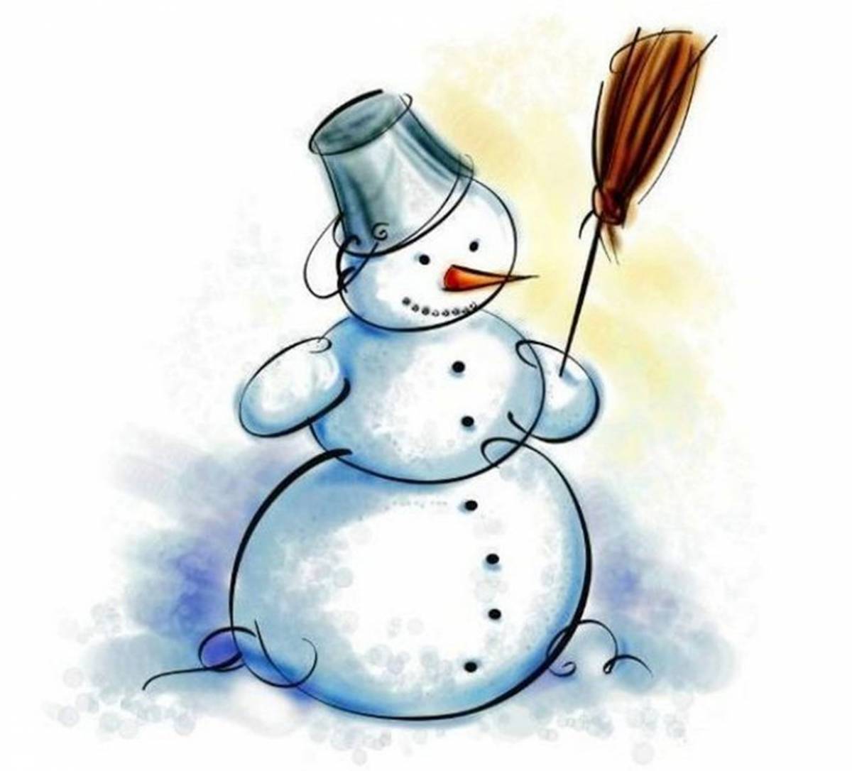 Картинка снеговик для детей #11