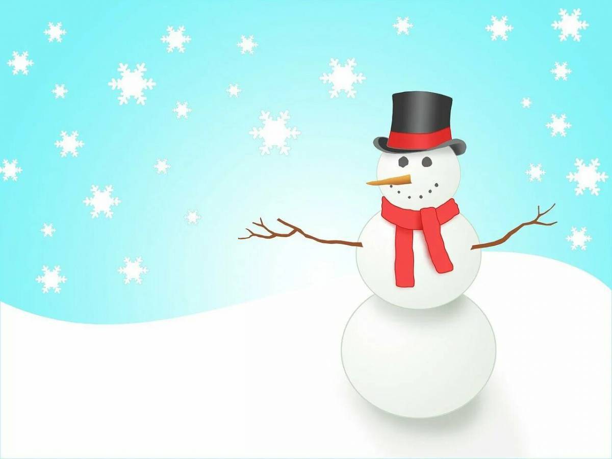 Картинка снеговик для детей #19