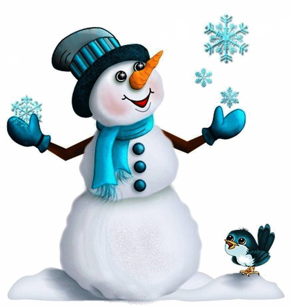 Картинка снеговик для детей #20