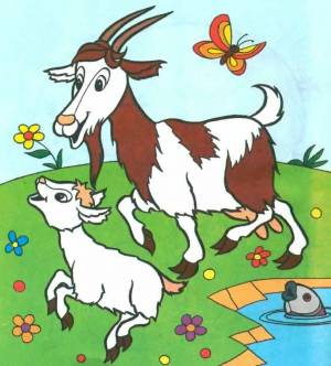 Раскраска коза для детей #26 #91478