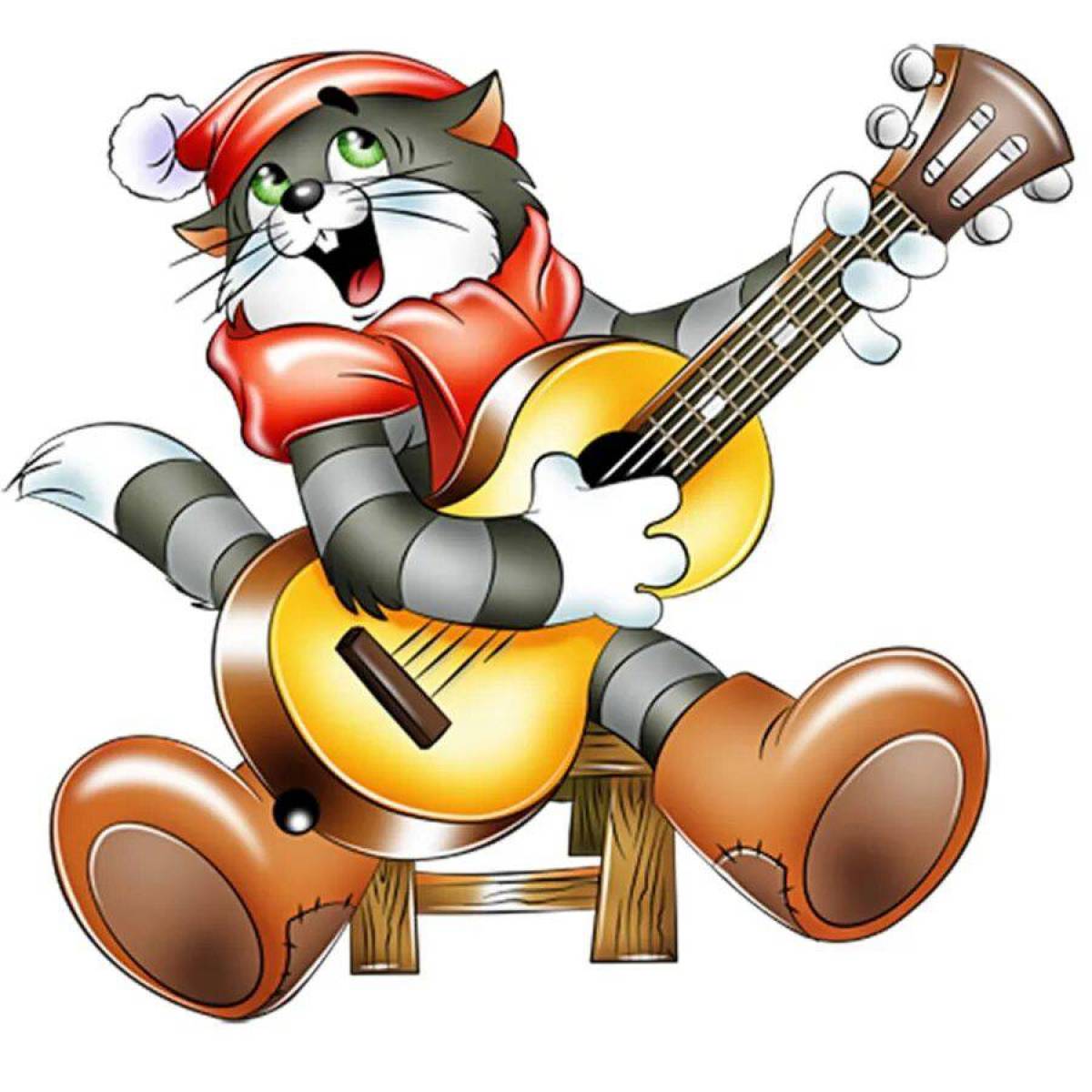 Музыка персонажи поют музыку. Кот Матроскин из Простоквашино. Простоквашино Матроскин на белом фоне. Простоквашино Матроскин с гитарой. Сказочные герои кот Матроскин.