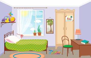 Раскраска комната с мебелью для детей #3 #92162