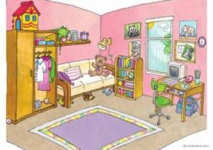 Раскраска комната с мебелью для детей #34 #92193