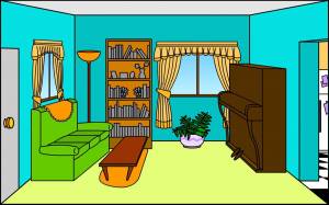 Раскраска комната с мебелью для детей #35 #92194