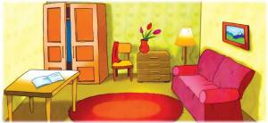 Раскраска комната с мебелью для детей #36 #92195