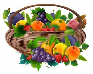 Раскраска корзина с фруктами #34 #93114