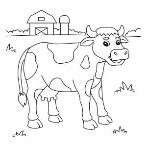 Раскраска корова для детей 3 4 лет #4 #93373