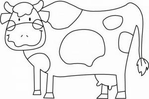 Раскраска корова для детей 3 4 лет #13 #93382