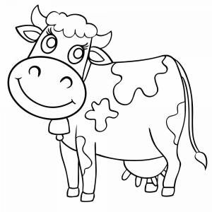 Раскраска корова для детей 3 4 лет #14 #93383