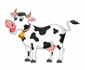 Раскраска корова для детей 3 4 лет #27 #93396