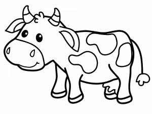 Раскраска корова для детей 3 4 лет #30 #93399