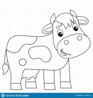 Раскраска корова для детей 3 4 лет #32 #93401