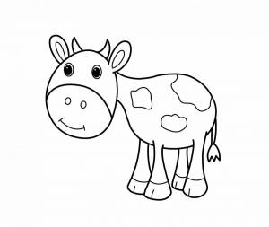 Раскраска корова для детей 3 4 лет #33 #93402