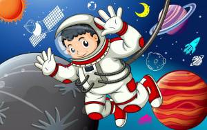 Раскраска космонавт для детей #21 #93807