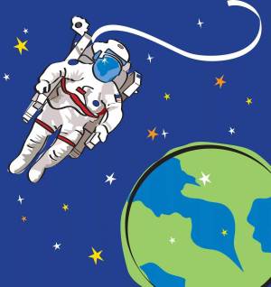 Раскраска космонавт для детей #28 #93814