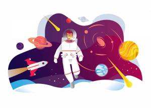 Раскраска космонавт для детей #29 #93815