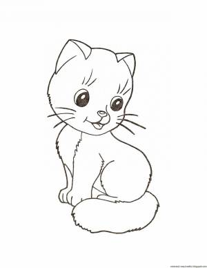 Раскраска котенок для детей 3 4 лет #11 #94486