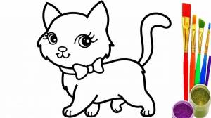 Раскраска котенок для детей 3 4 лет #26 #94501
