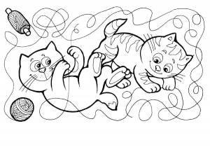Раскраска котенок для детей 4 5 лет #20 #94523