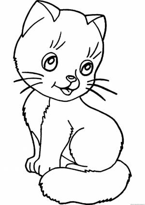 Раскраска котенок для детей 4 5 лет #25 #94528