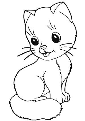 Раскраска котенок для детей 5 6 лет #17 #94549