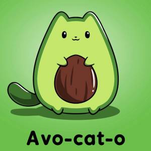 Раскраска котик авокадо #1 #94769
