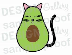Раскраска котик авокадо #3 #94771