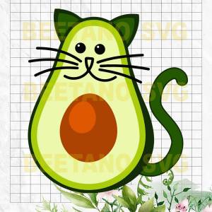 Раскраска котик авокадо #16 #94784
