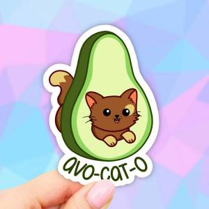 Раскраска котик авокадо #18 #94786