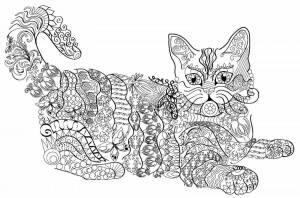 Раскраска котики сложные #13 #95350