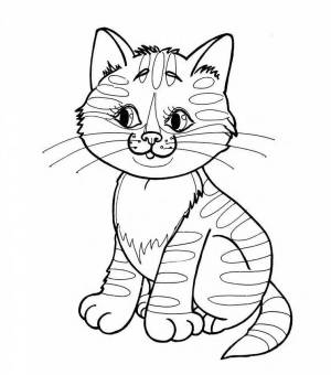 Раскраска кошка для детей 3 4 лет #16 #95938