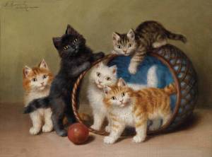 Раскраска кошка с котятами #21 #96184