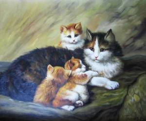 Раскраска кошка с котятами #36 #96199