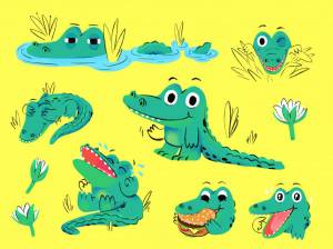 Раскраска крокодил для детей #21 #97443