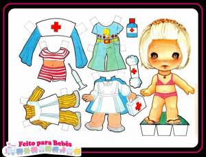 Раскраска кукла бумажная с одеждой для вырезания #20 #98535