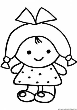 Раскраска кукла для детей 2 3 лет #22 #98613