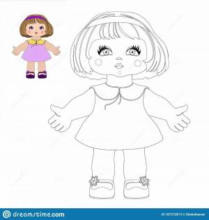 Раскраска кукла для детей 3 4 лет #11 #98639