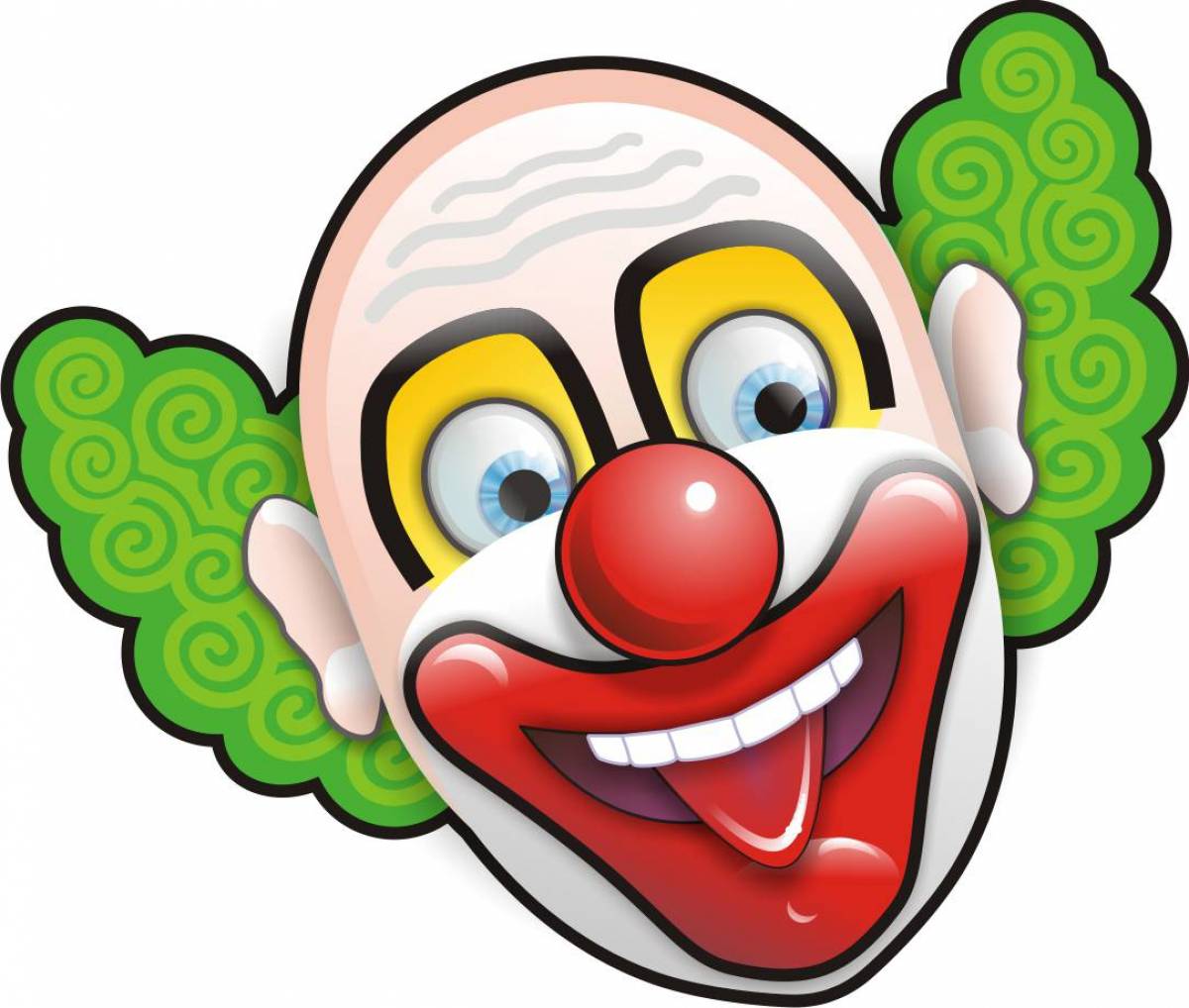 Clown png. Веселая маска. Маска веселого клоуна. Голова клоуна. Улыбка клоуна.