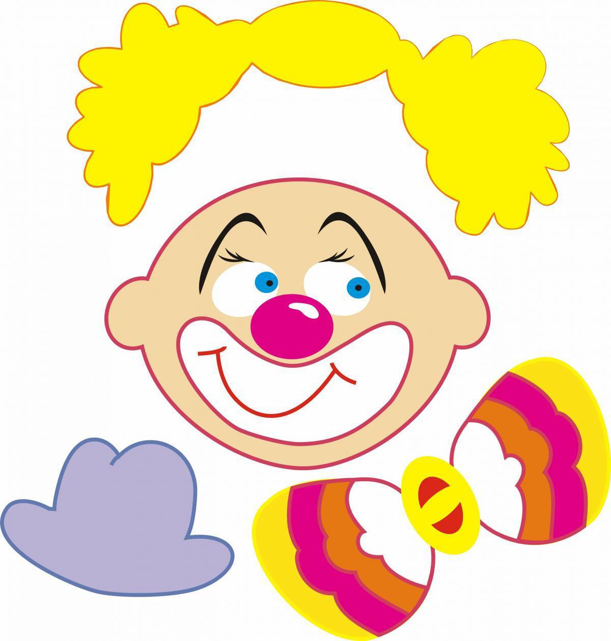 Лицо клоуна распечатать. Аппликация "клоун". Весёлая аппликация "клоун". Аппликация клоун для малышей. Лицо клоуна.