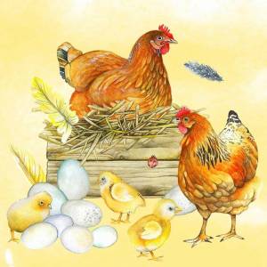 Раскраска курица с цыплятами #3 #100018