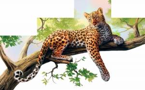 Раскраска леопард для детей #13 #102844