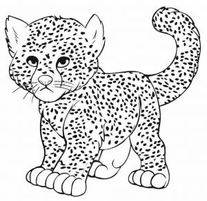 Раскраска леопард для детей #18 #102849