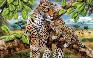 Раскраска леопард для детей #28 #102859