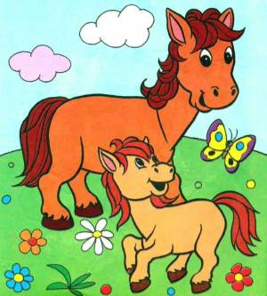 Раскраска лошадка для детей 5 6 лет #28 #104924
