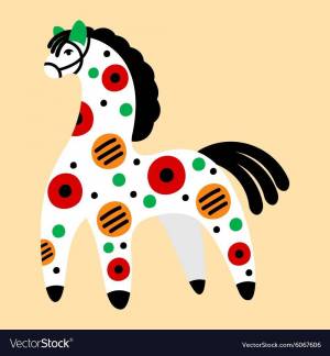Раскраска лошадка дымковская игрушка #1 #104935