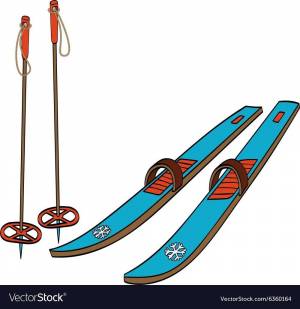 Раскраска лыжи для детей #31 #105484
