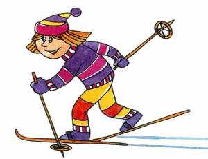 Раскраска лыжник для детей #1 #105526