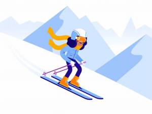 Раскраска лыжник для детей #11 #105536